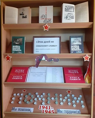 22 июня 2021 г. Беседа у книжной полки, посвящённая Дню памяти и скорби «Этих дней не смолкнет слава». Новобжегокайская СБ