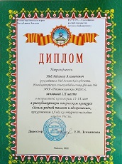12 ноября 2022 г. Ниб Айдамир занял III место в Республиканском конкурсе «Земли родной талант и вдохновение». Новобжегокайская СБ
